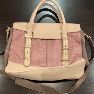 Botkier cream/mauve/taupe leather shoulder bag